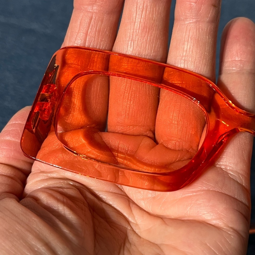 INDY Designer Rectangular Orange Sunglasses UV400… - image 4